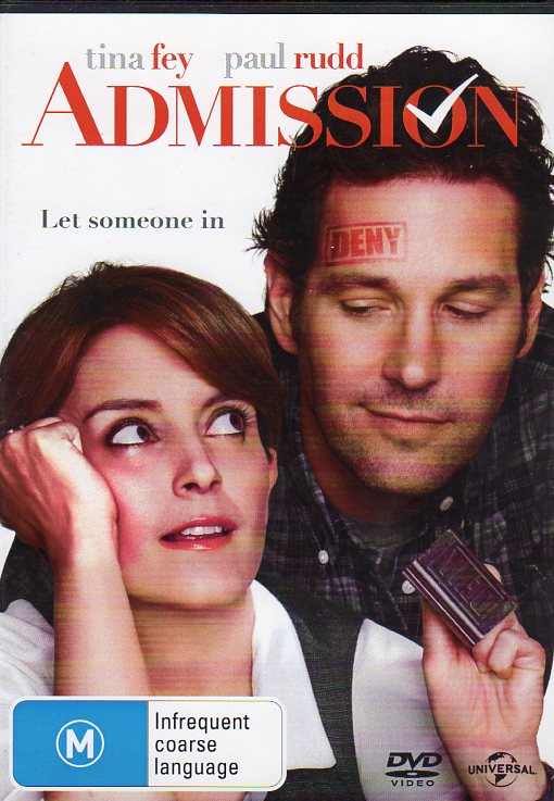 Cat. No. DVDM 1213: ADMISSION ~ TINA FEY / PAUL RUDD / LILY TOMLIN / MICHAEL SHEEN / WALLACE SHAWN. UNIVERSAL DA 5587.