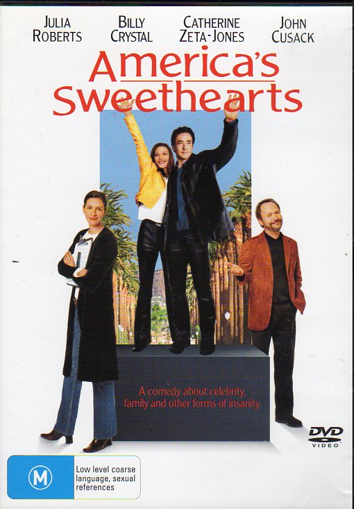 Cat. No. DVDM 1235: AMERICA'S SWEETHEARTS ~ JULIA ROBERTS / BILLY CRYSTAL / CATHERINE ZETA-JONES / JOHN CUSACK. COLUMBIA / PAYLESS UNI 3015.