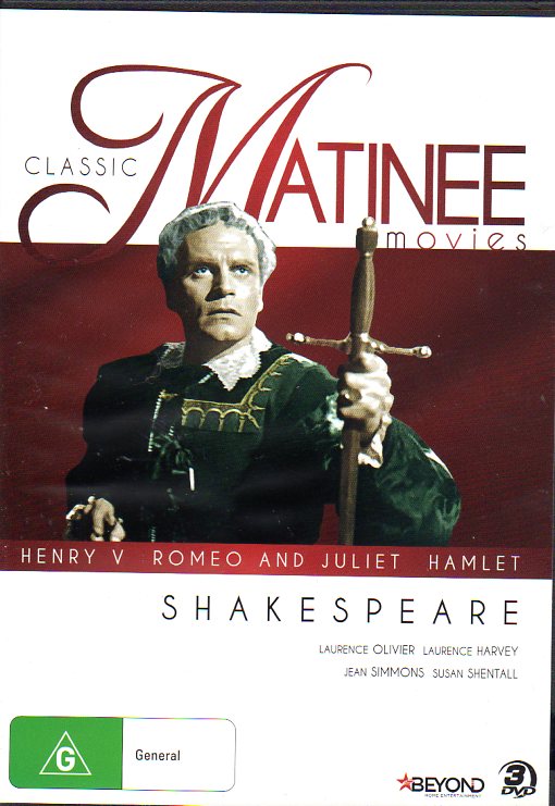 Cat. No. DVDM 2060: CLASSIC MATINEE MOVIES - SHAKESPEARE ~ VARIOUS ACTORS. BEYOND BHE7149.