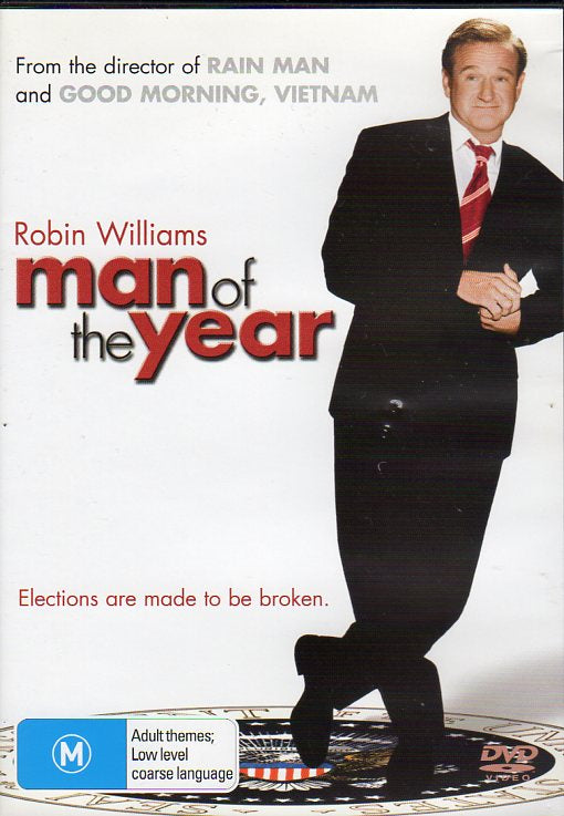 Cat. No. DVDM 1124: MAN OF THE YEAR ~ ROBIN WILLIAMS / CHRISTOPHER WALKEN / LAURA LINNEY / JEFF GOLDBLUM / LEWIS BLACK. UNIVERSAL UNI1062.