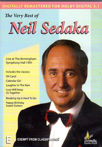 Cat. No. DVD 1114: NEIL SEDAKA - LIVE AT THE BIRMINGHAM SYMPHONY HALL 1991. UMBRELLA DAVID0540.