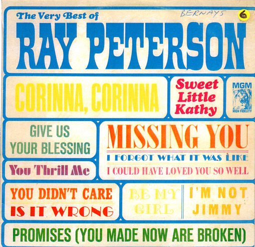 Cat. No. VV 1136: RAY PETERSON ~ THE VERY BEST OF RAY PETERSON. MGM E 4250.