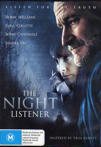 Cat. No. DVDM 1221: THE NIGHT LISTENER ~ ROBIN WILLIAMS / TONI COLLETTE / BOBBY CANNAVALE / SANDRA OH. MIRAMAX C-111109-9.