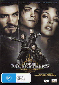 Cat. No. DVDM 1125: THE THREE MUSKETEERS ~ LOGAN LERMAN / ORLANDO BLOOM / CHRISTOPH WALTZ / MILLA JOVOVICH / RAY STEVENSON / LUKE EVANS. IMPACT / SONY D82694.