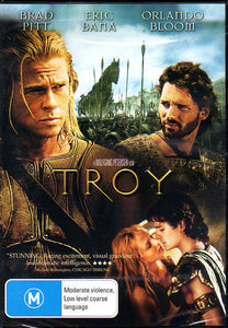 Cat. No. DVDM 1079: TROY ~ BRAD PITT / ERIC BANA / ORLANDO BLOOM / DIANE KRUGER / BRIAN COX / SEAN BEAN / BRENDAN GLEESON / PETER O'TOOLE. WARNER BROS. Y18809.